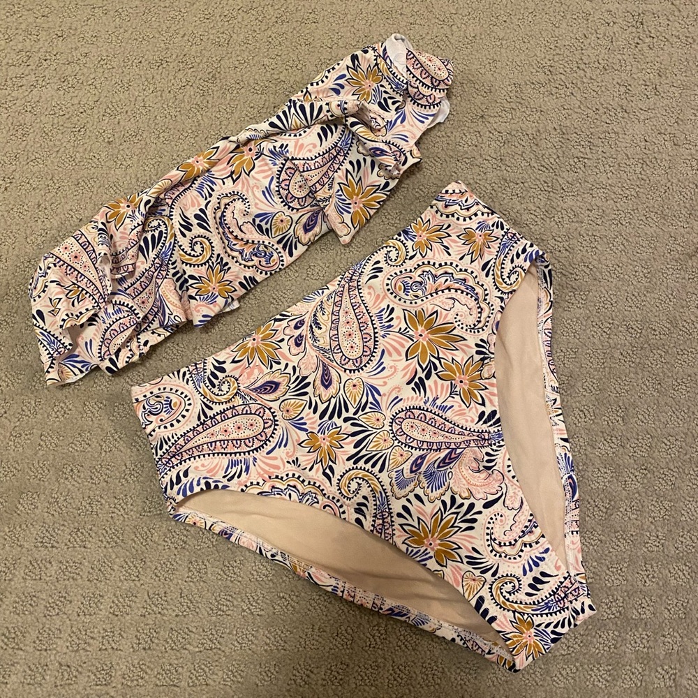High waisted Paisley Bikini